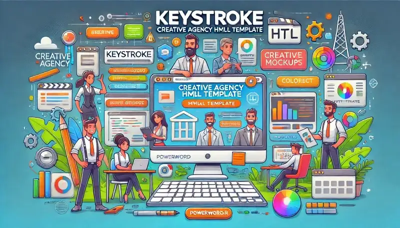 Keystroke قالب HTML خلاقانه برای آژانس‌های دیجیتال و برندهای مدرن