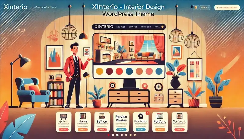 Xinterio قالب وردپرس طراحی داخلی و معماری برای نمایش حرفه‌ای پروژه‌ها و خدمات دکوراسیون