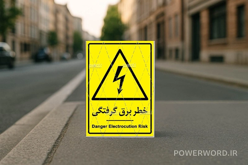 تابلو خطر برق گرفتگی PSD با طراحی آماده و کیفیت چاپ بالا