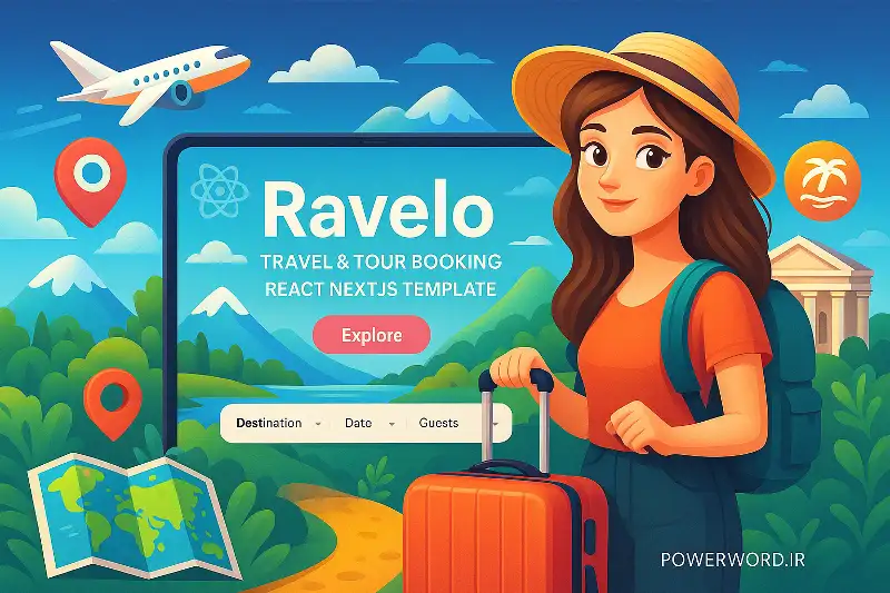 قالب Ravelo – قالب رزرو تور و سفر با React و Next.js مخصوص برندهای مدرن گردشگری