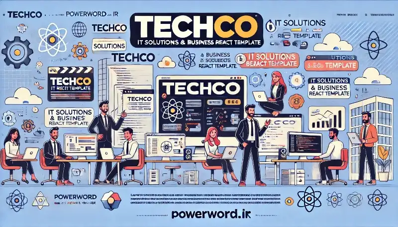 قالب Techco ری‌اکت شرکتی برای خدمات فناوری، مشاوره و استارتاپ‌های SaaS