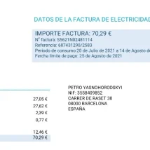 قبض برق Endesa اسپانیا PDF برای وریفای کیف پول و حساب مالی بین‌المللی