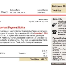قبض برق Mississippi Power آمریکا PDF برای وریفای حساب و کیف پول دیجیتال