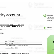قبض برق استرالیا EnergyAustralia PDF برای وریفای صرافی و کیف پول بین‌المللی