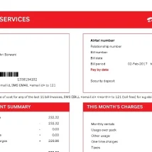 قبض موبایل Airtel هند PDF با طراحی واقعی برای وریفای KYC و حساب صرافی