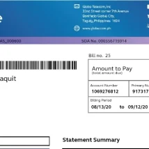 قبض موبایل Globe فیلیپین PDF برای وریفای صرافی، کیف پول و فرم KYC