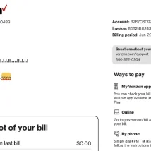 قبض موبایل Verizon آمریکا PDF برای وریفای کیف پول و حساب صرافی