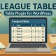 افزونه League Table برای وردپرس ساخت جدول‌های حرفه‌ای و قابل مرتب‌سازی