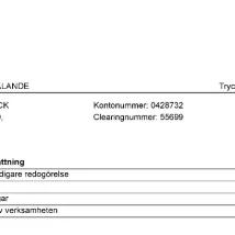 فایل PDF صورت‌حساب رسمی بانک SEB سوئد برای وریفای حساب و اثبات آدرس