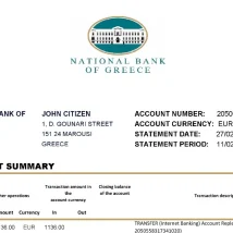 فایل PDF صورت‌حساب رسمی هزینه‌های بانکی از UniCredit اتریش – مناسب برای وریفای آدرس و خدمات قانونی