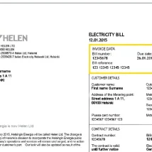 فایل PDF صورت‌حساب رسمی بانک SEB سوئد برای وریفای حساب و اثبات آدرس