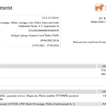 فایل PDF صورت‌حساب رسمی هزینه‌های بانکی از UniCredit اتریش – مناسب برای وریفای آدرس و خدمات قانونی