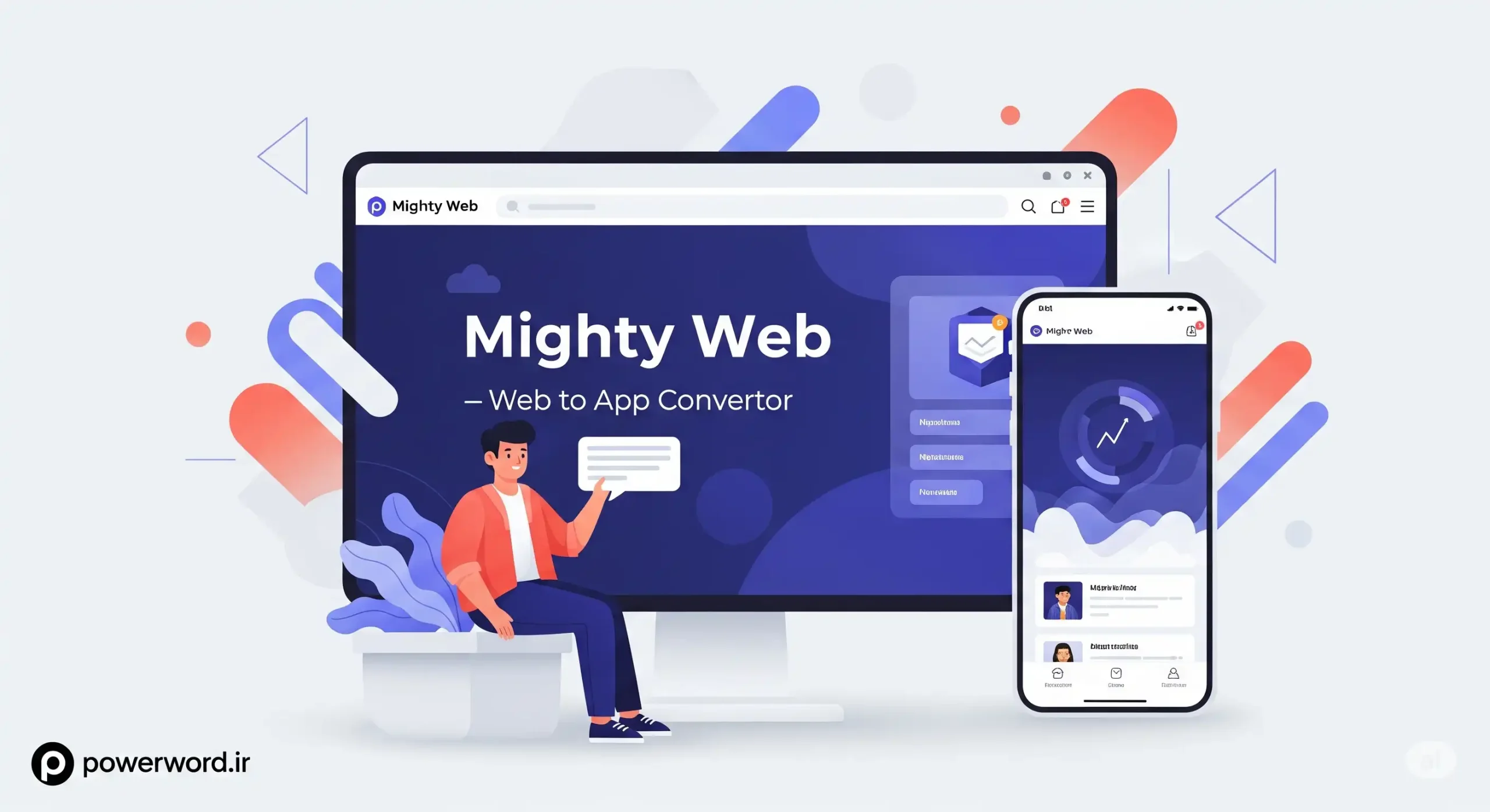 Mighty Web Webview تبدیل سریع وبسایت به اپلیکیشن کامل موبایل