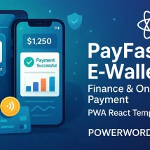 PayFast E-Wallet قالب React برای اپلیکیشن کیف پول دیجیتال PWA PayFast E-Wallet قالب React برای اپلیکیشن کیف پول دیجیتال PWA