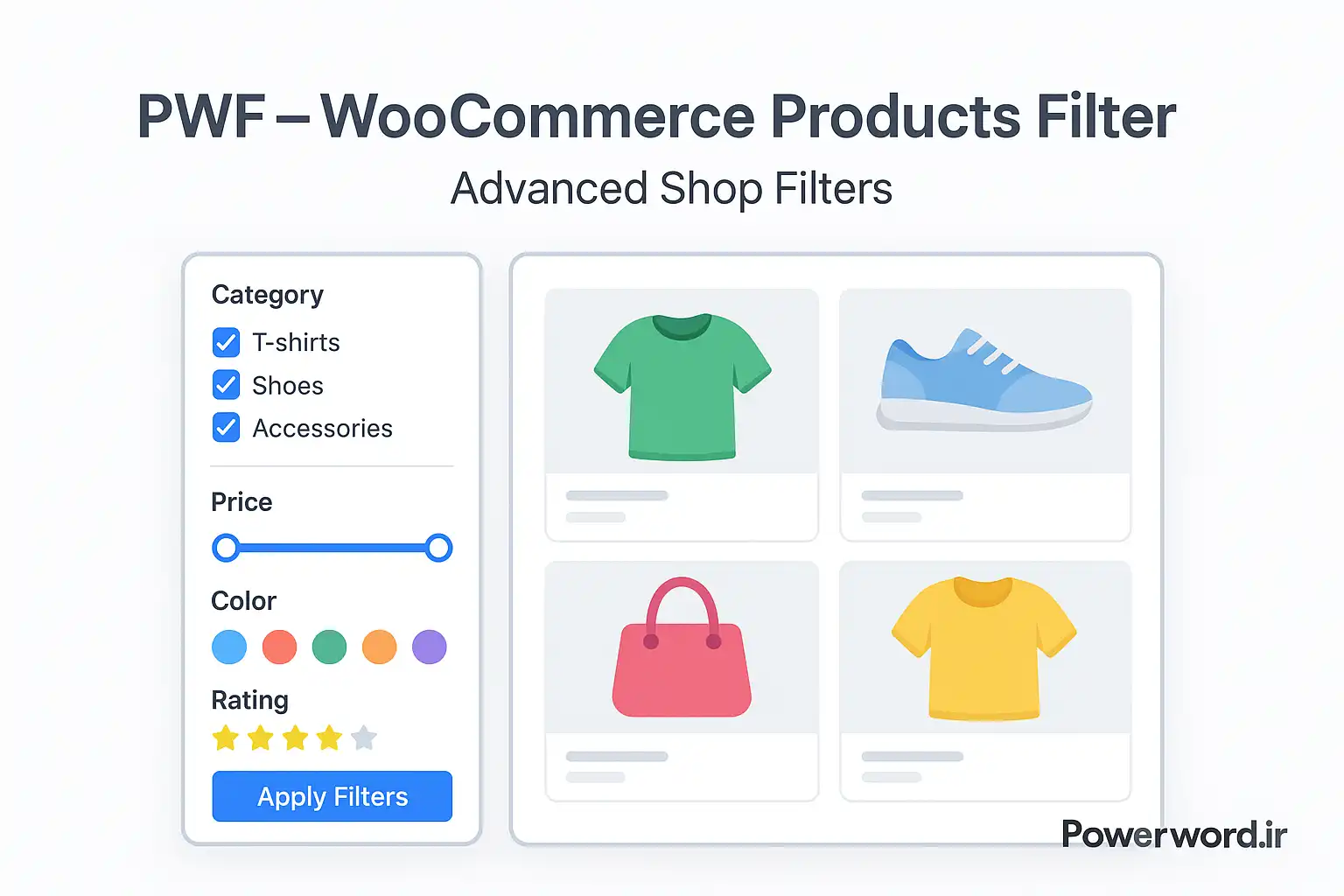 PWF WooCommerce Product Filters افزونه فیلتر سریع و حرفه‌ای محصولات برای ووکامرس