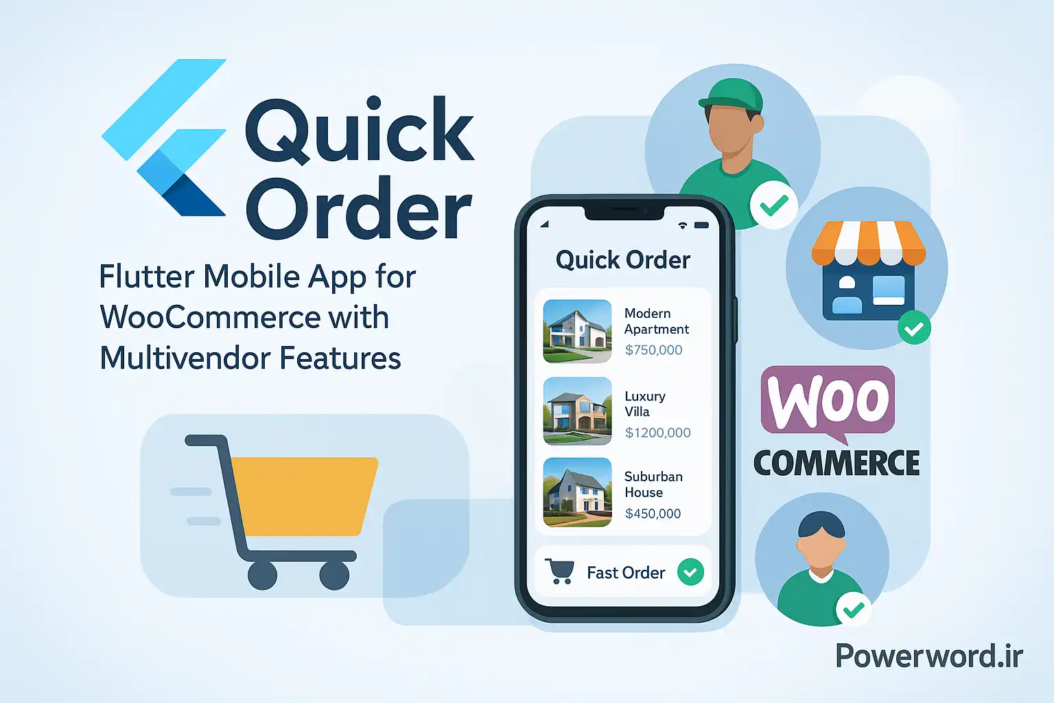 Quick Order اپلیکیشن فلاتر سفارش سریع برای ووکامرس با پشتیبانی چندفروشنده