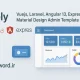 Vuely قالب ادمین متریال دیزاین چندفریم‌ورکی برای Vue، Laravel و Angular