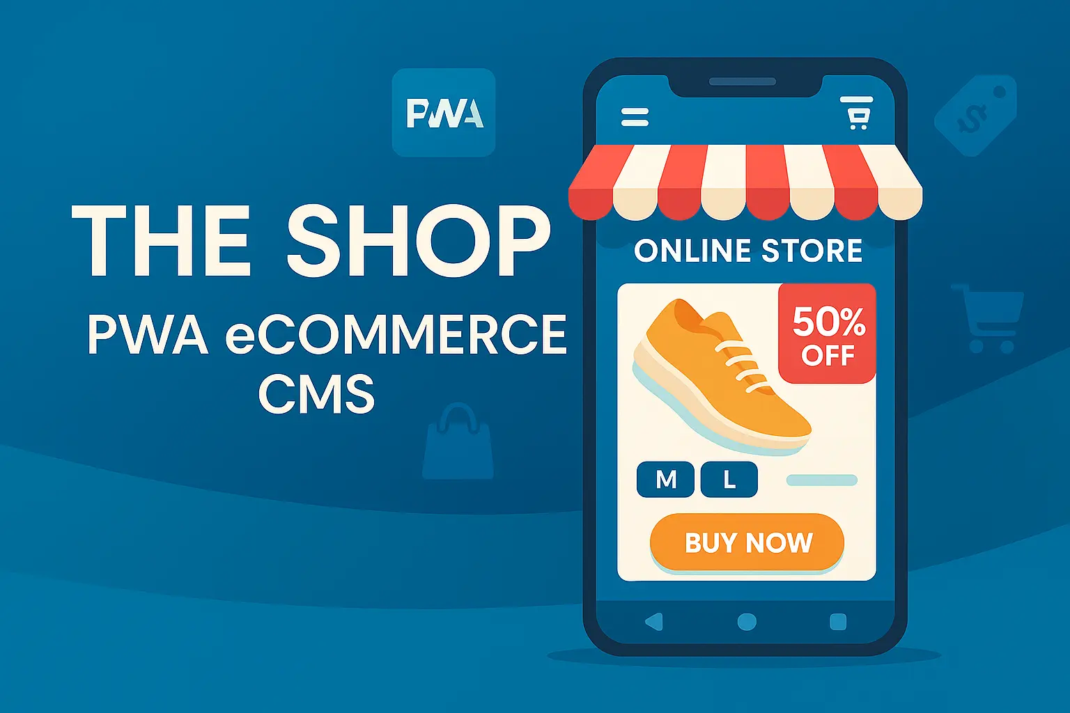 اسکریپت The Shop PWA CMS برای ساخت فروشگاه آنلاین سریع و مشابه اپلیکیشن