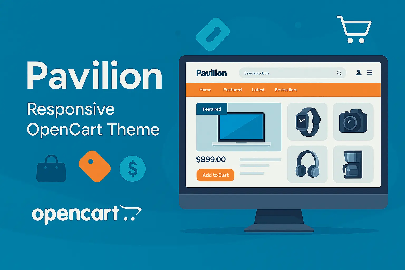 قالب Pavilion برای طراحی فروشگاه مدرن در OpenCart با سرعت بالا قالب Pavilion برای طراحی فروشگاه مدرن در OpenCart با سرعت بالا