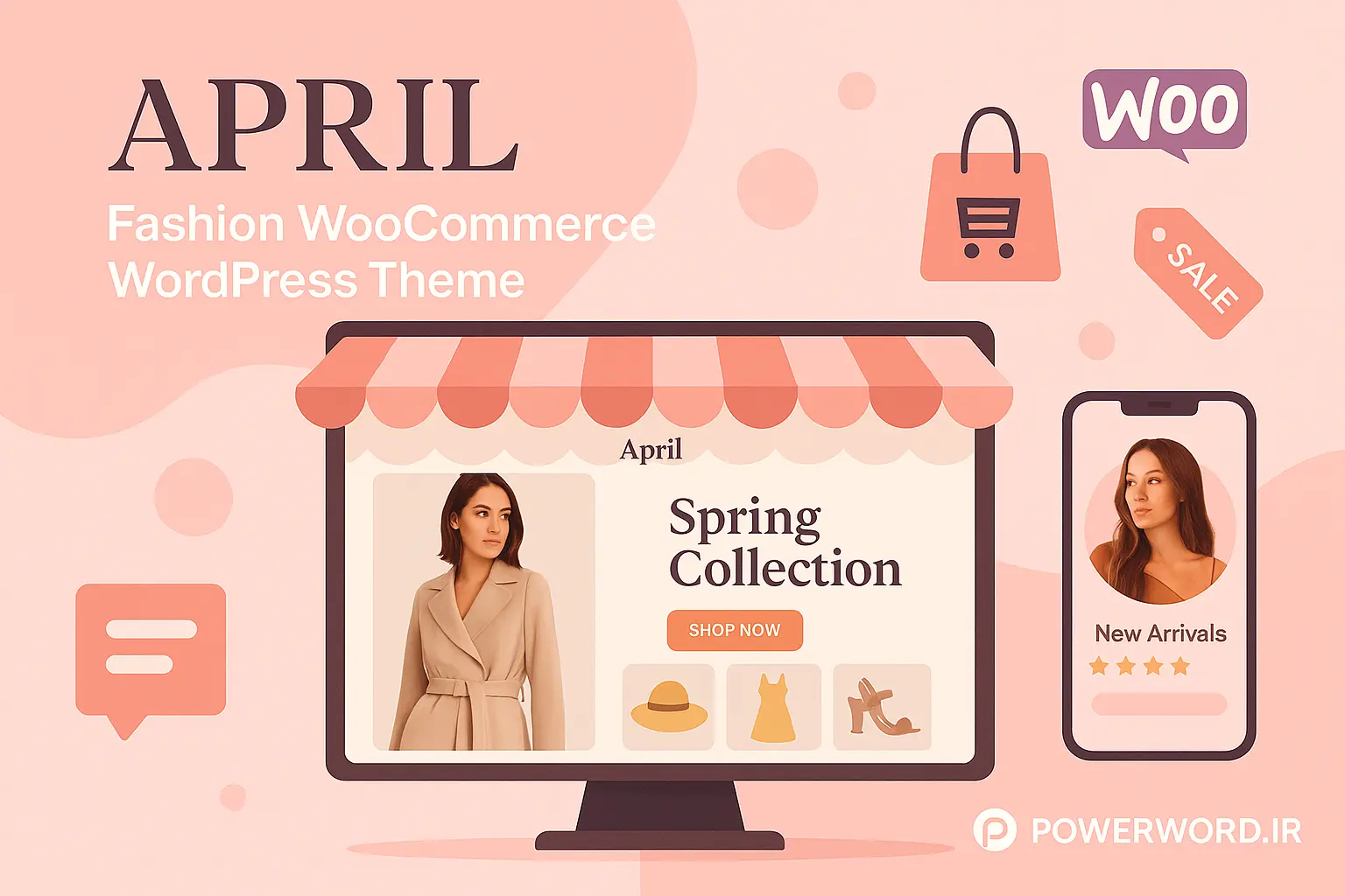 قالب وردپرس APRIL برای طراحی فروشگاه مد و فشن با ووکامرس