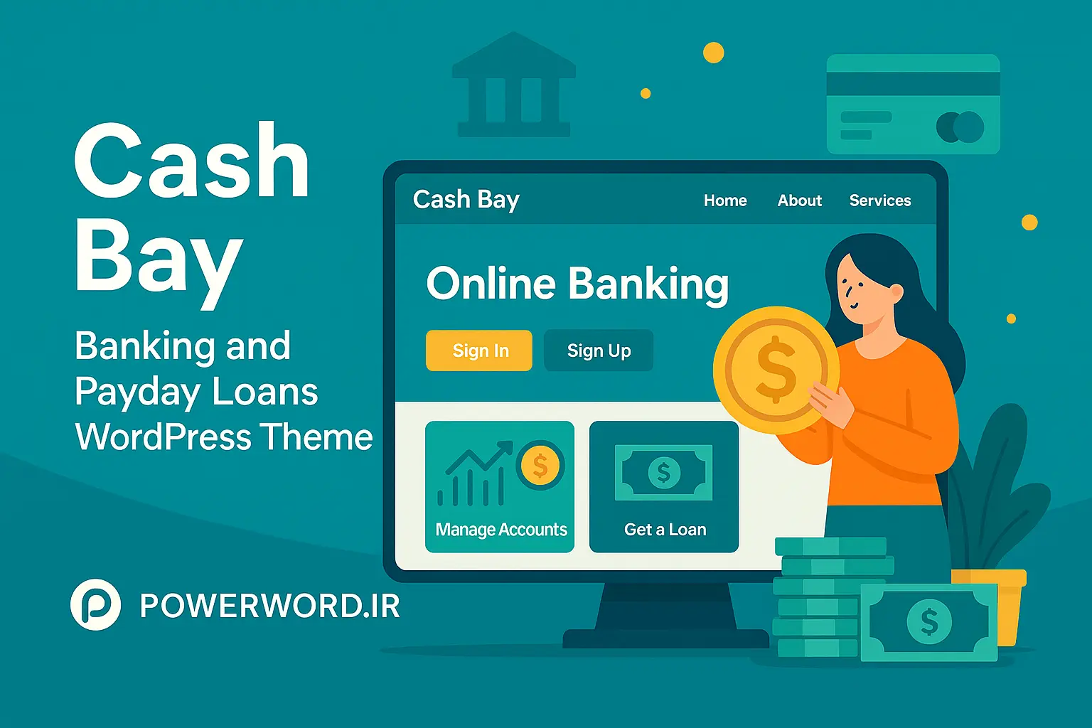 قالب وردپرس Cash Bay برای سایت‌های بانکی، مالی و وام‌فوری