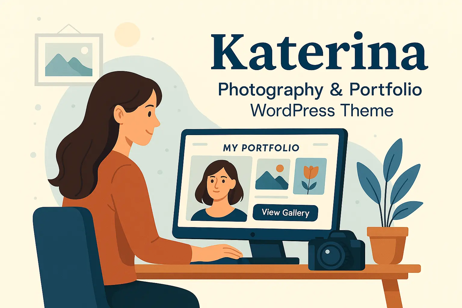 قالب وردپرس Katerina برای طراحی سایت عکاسی و پورتفولیو حرفه‌ای