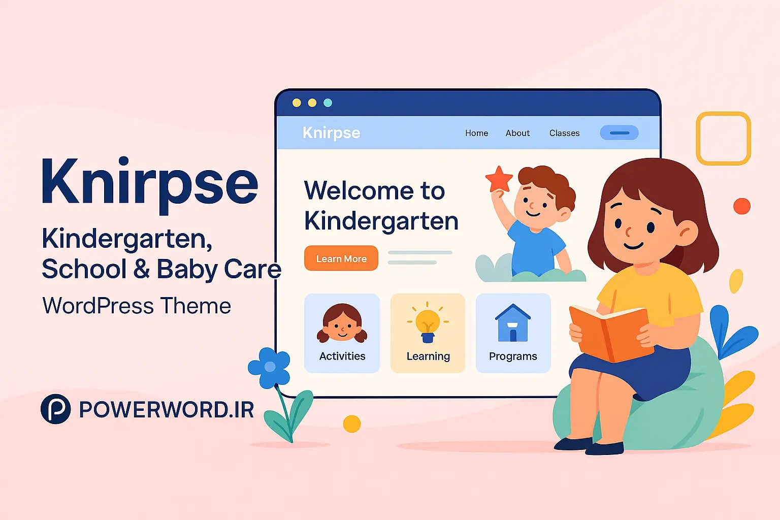 قالب وردپرس Knirpse انتخابی ایده‌آل برای مهدکودک و پیش‌دبستانی