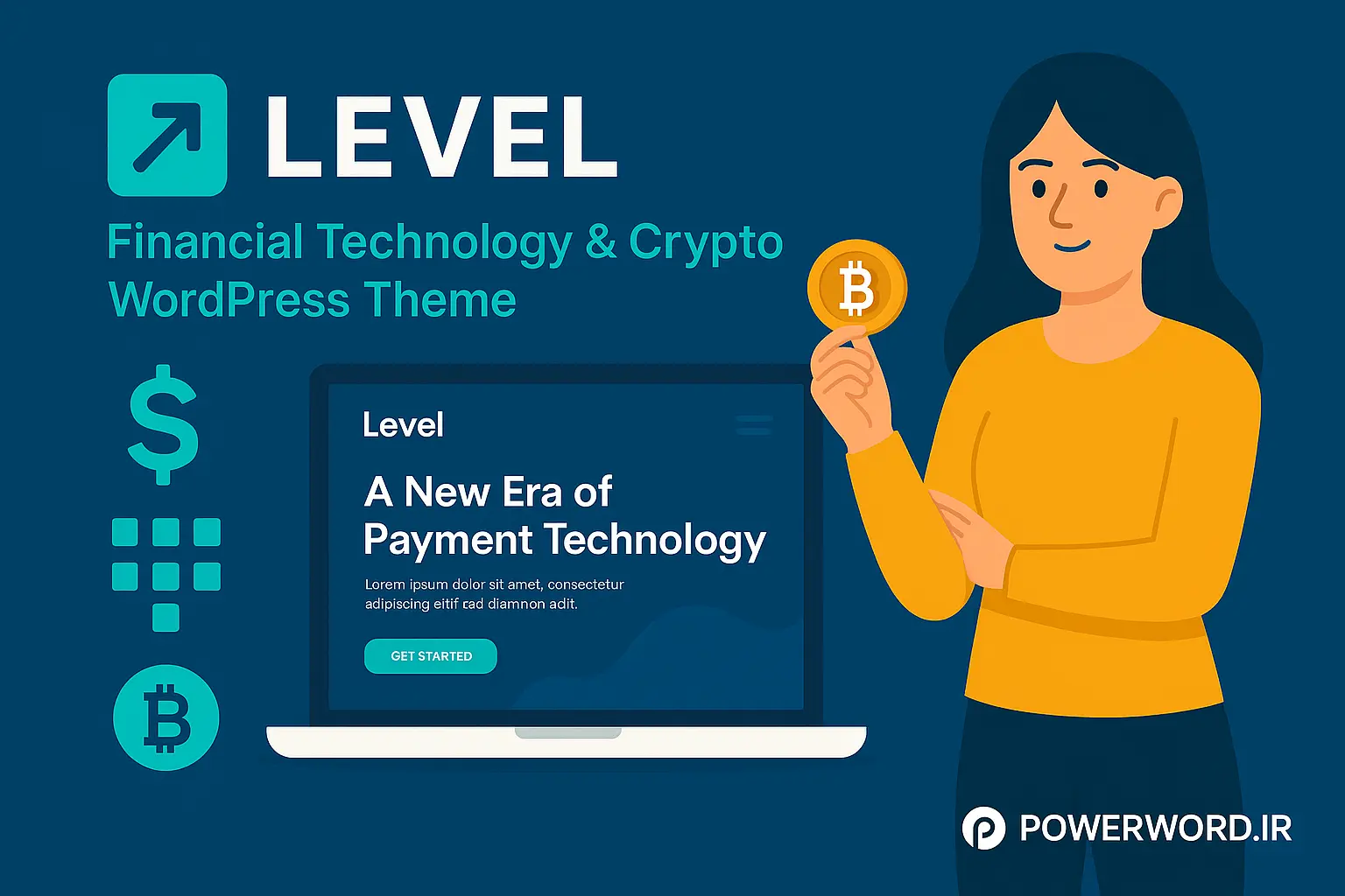 قالب وردپرس Level برای فین‌تک و پروژه‌های رمزارزی