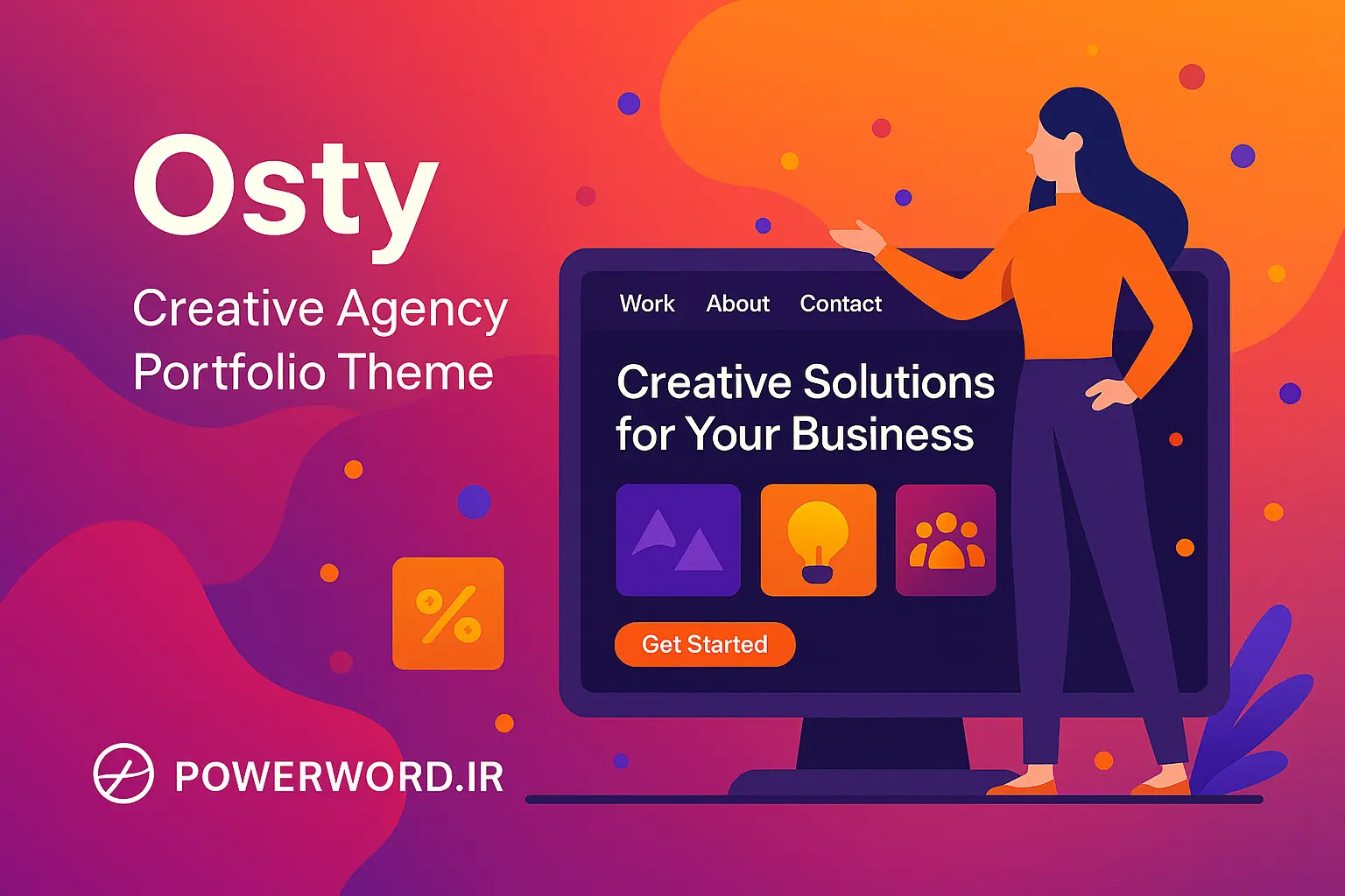 قالب وردپرس Osty برای آژانس‌های خلاق و نمونه‌کارهای هنری