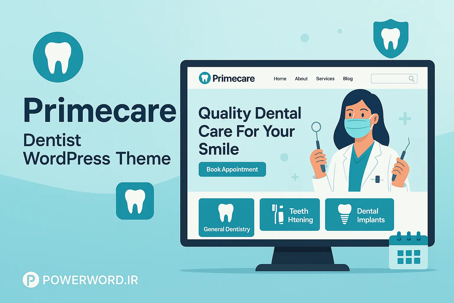 قالب وردپرس Primecare برای طراحی سایت کلینیک و مطب دندان‌پزشکی