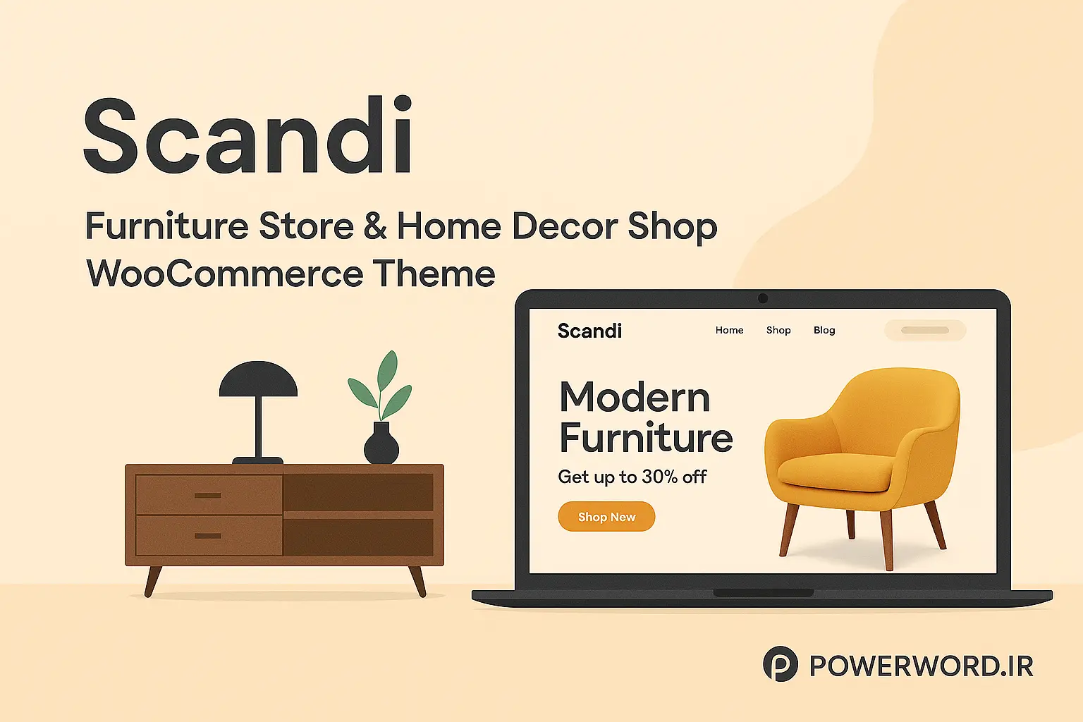 قالب وردپرس Scandi انتخابی شیک برای فروشگاه مبلمان و دکور