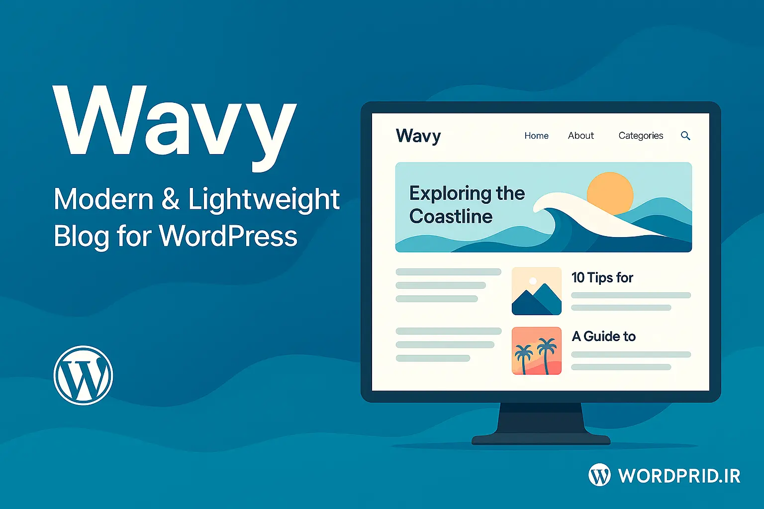 قالب وردپرس Wavy یک انتخاب سبک و جذاب برای وبلاگ