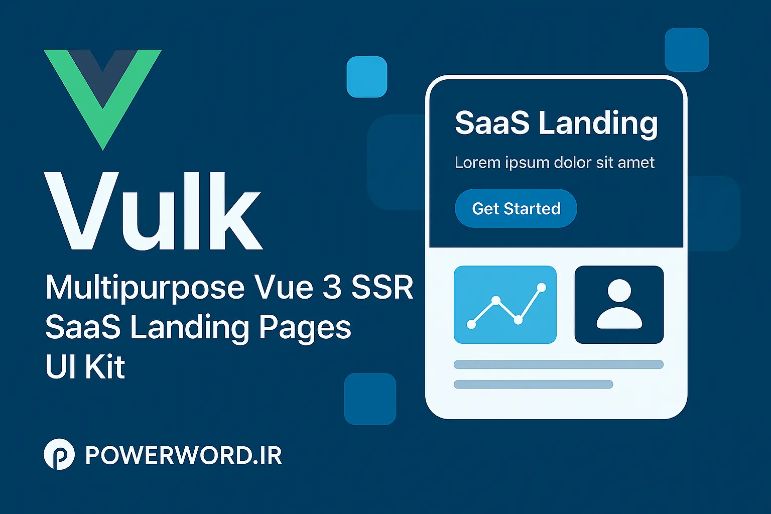 کیت UI Vue Vulk بهترین قالب لندینگ برای پروژه‌ های SaaS