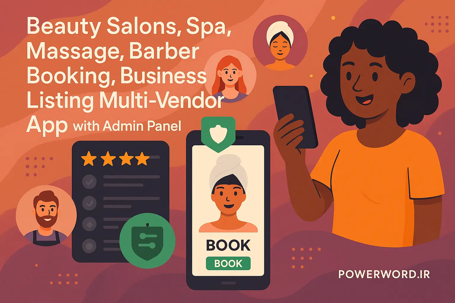 اپلیکیشن رزرو Beauty Salons خدمات زیبایی چندفروشنده با پنل مدیریت 