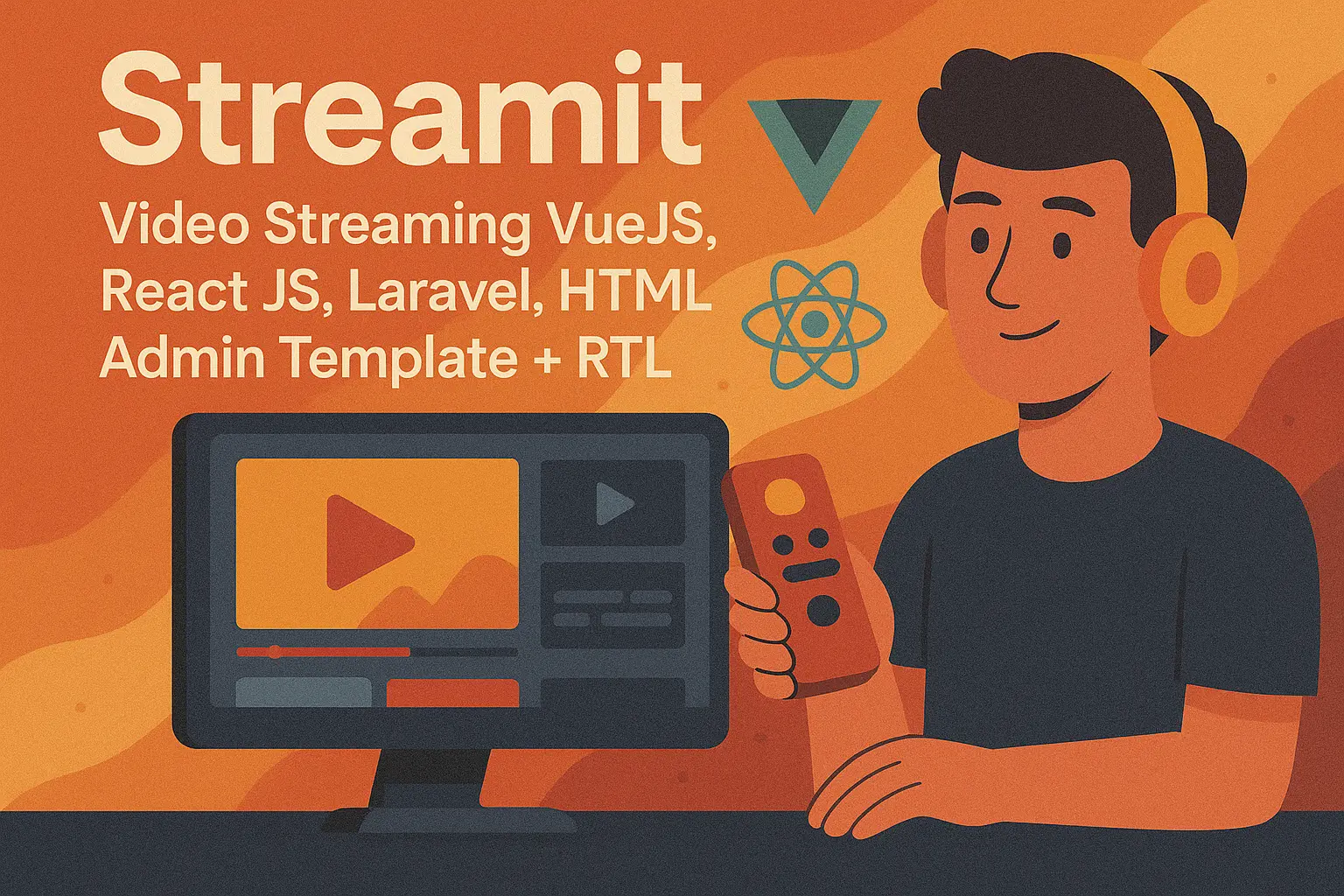 قالب Streamit برای مدیریت حرفه‌ای پلتفرم پخش ویدیو