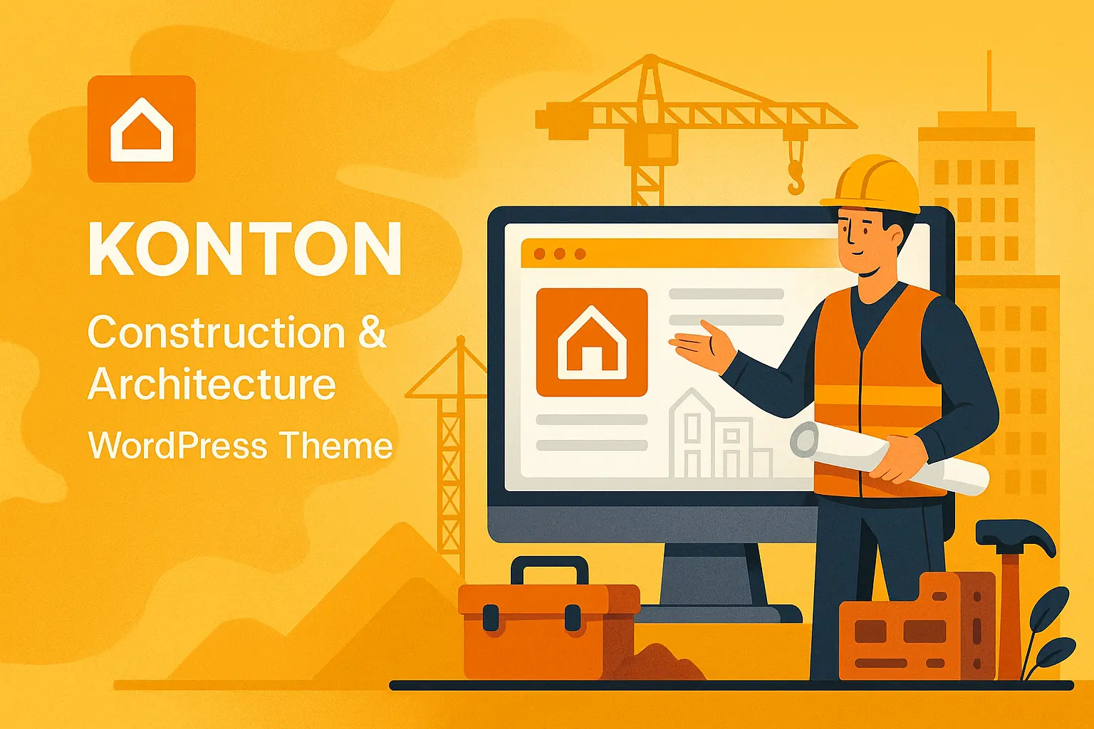 قالب وردپرس Konton برای سایت حرفه‌ای شرکت ساختمانی