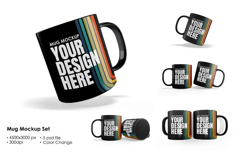 موکاپ لیوان واقعی ‎Mug — پیش‌نمایش طرح حرفه‌ای