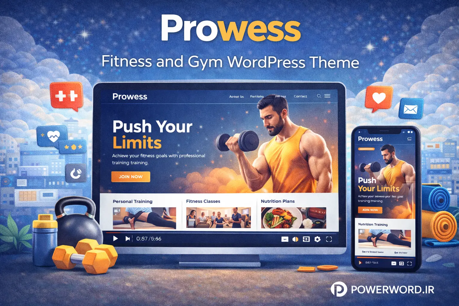 قالب وردپرس Prowess برای باشگاه بدنسازی و فیتنس قالب وردپرس Prowess برای باشگاه بدنسازی و فیتنس