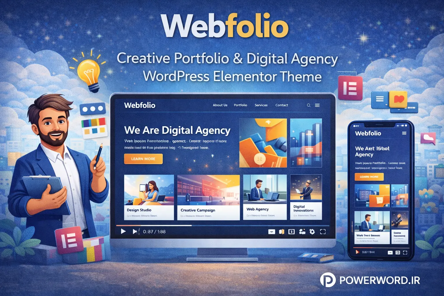 قالب وردپرس Webfolio برای پورتفولیو و آژانس دیجیتال قالب وردپرس Webfolio برای پورتفولیو و آژانس دیجیتال
