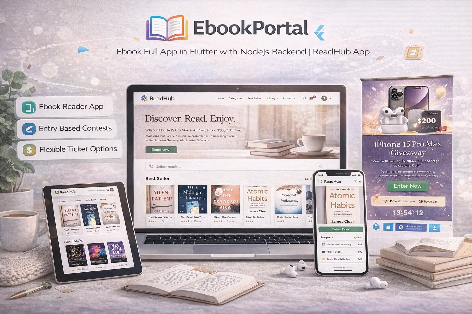 اسکریپت EbookPortal اپلیکیشن کتاب Flutter با بک اند NodeJs اسکریپت EbookPortal اپلیکیشن کتاب Flutter با بک اند NodeJs